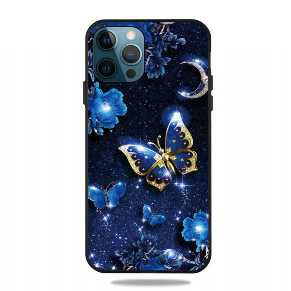 Hoesje voor iPhone 13 Pro Vlinder Bij Nacht