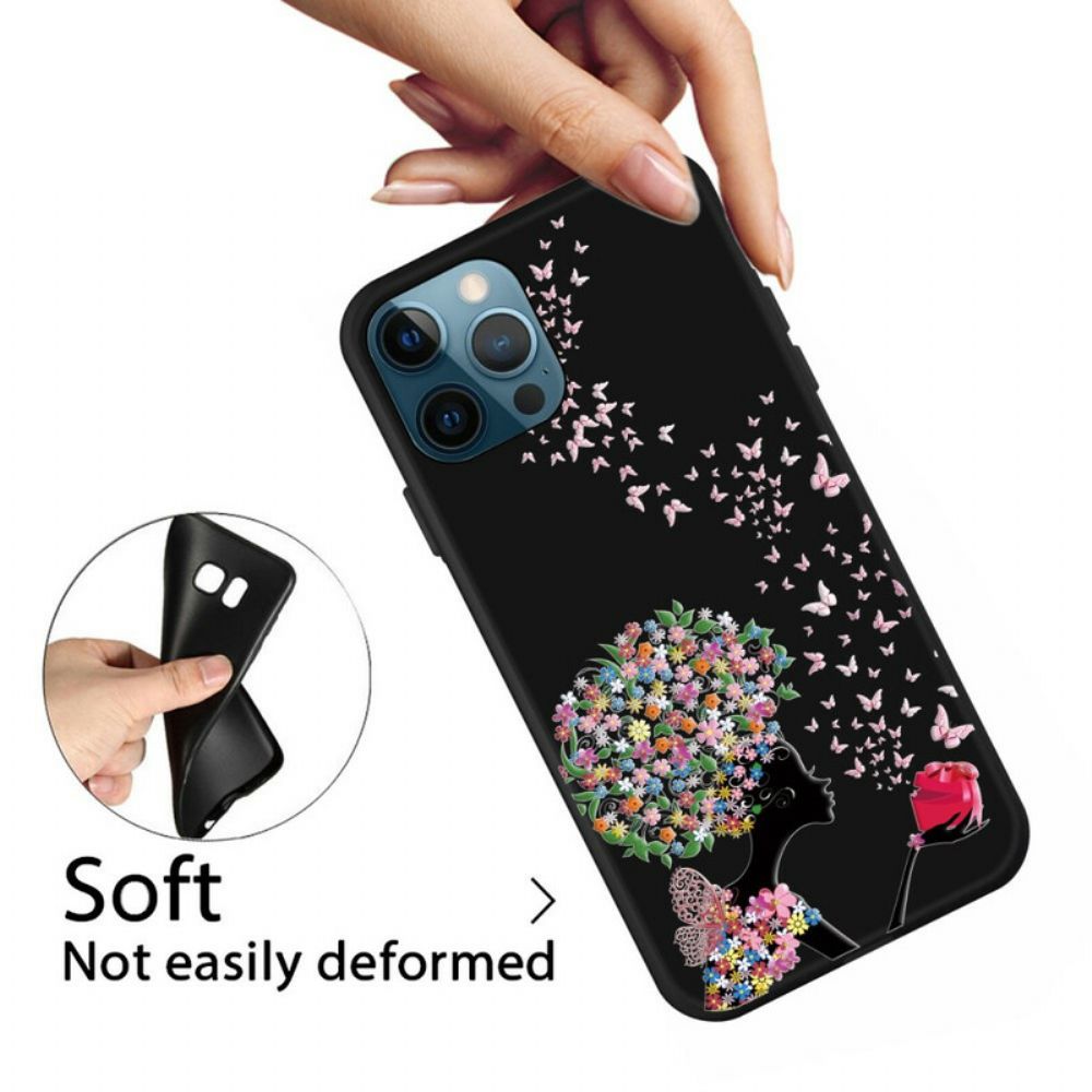 Hoesje voor iPhone 13 Pro Vrouw Met Bloemhoofd