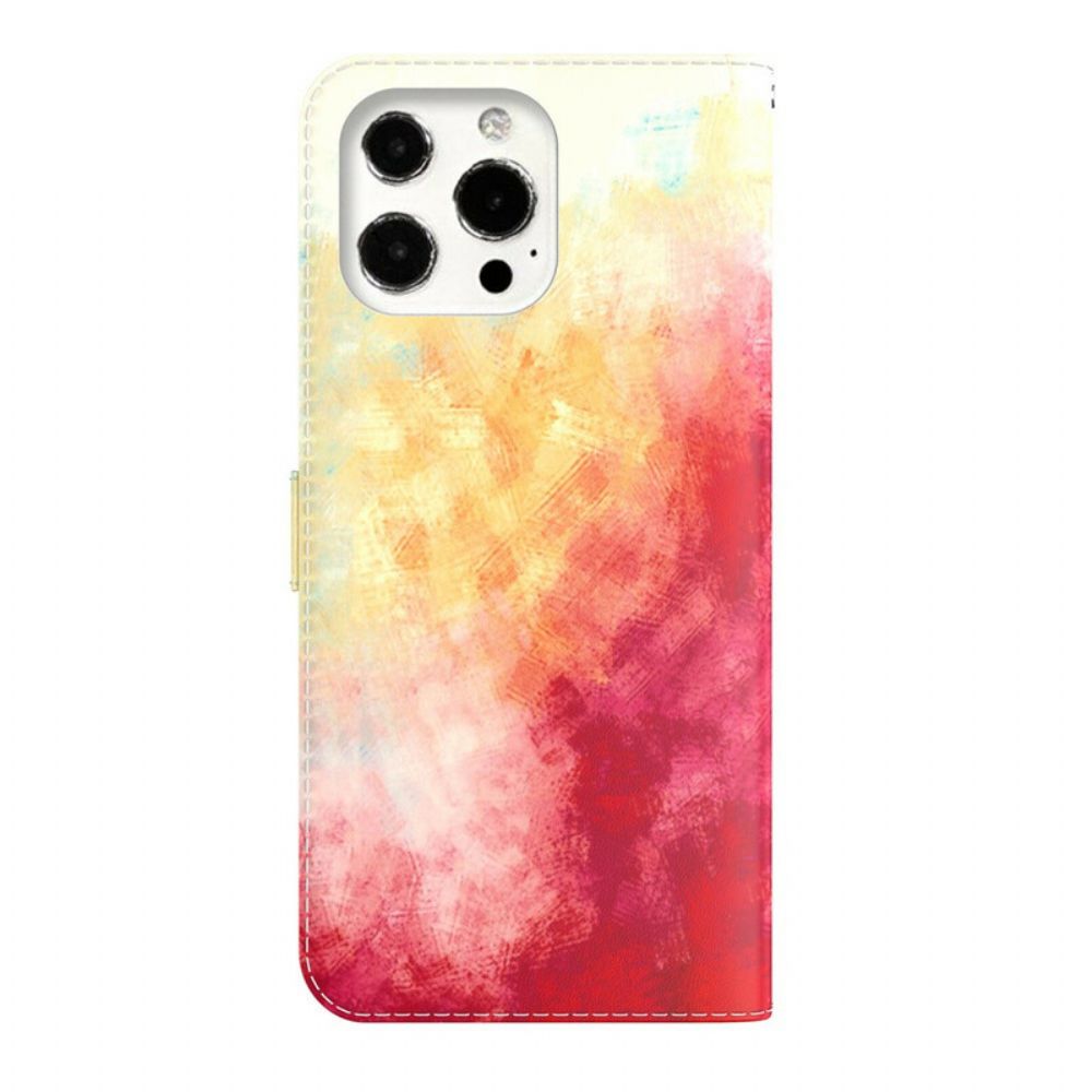 Leren Hoesje voor iPhone 13 Pro Aquarel