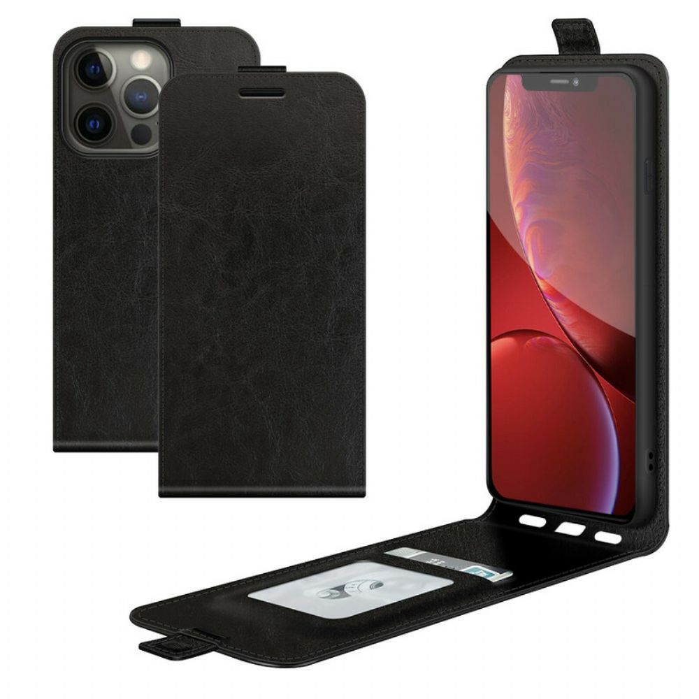 Leren Hoesje voor iPhone 13 Pro Folio-hoesje Verticale Flap Leereffect