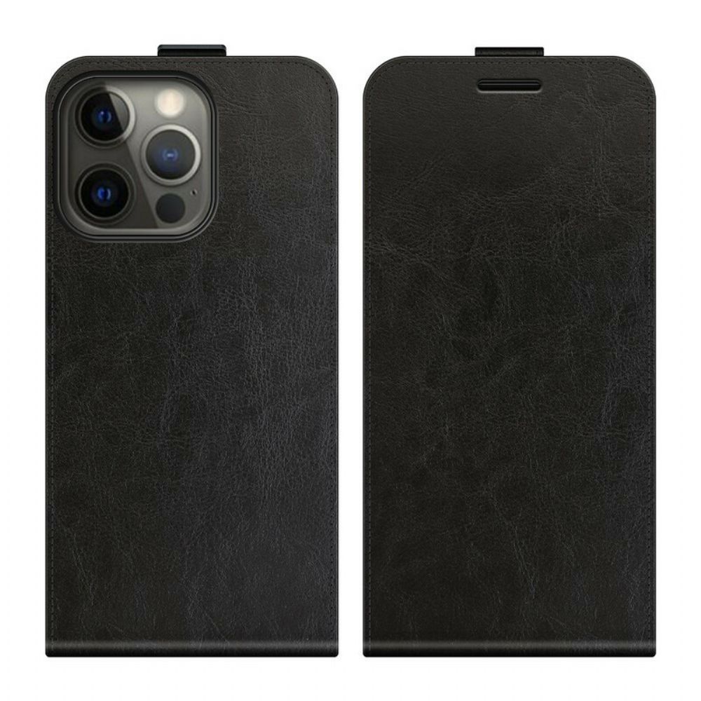 Leren Hoesje voor iPhone 13 Pro Folio-hoesje Verticale Flap Leereffect