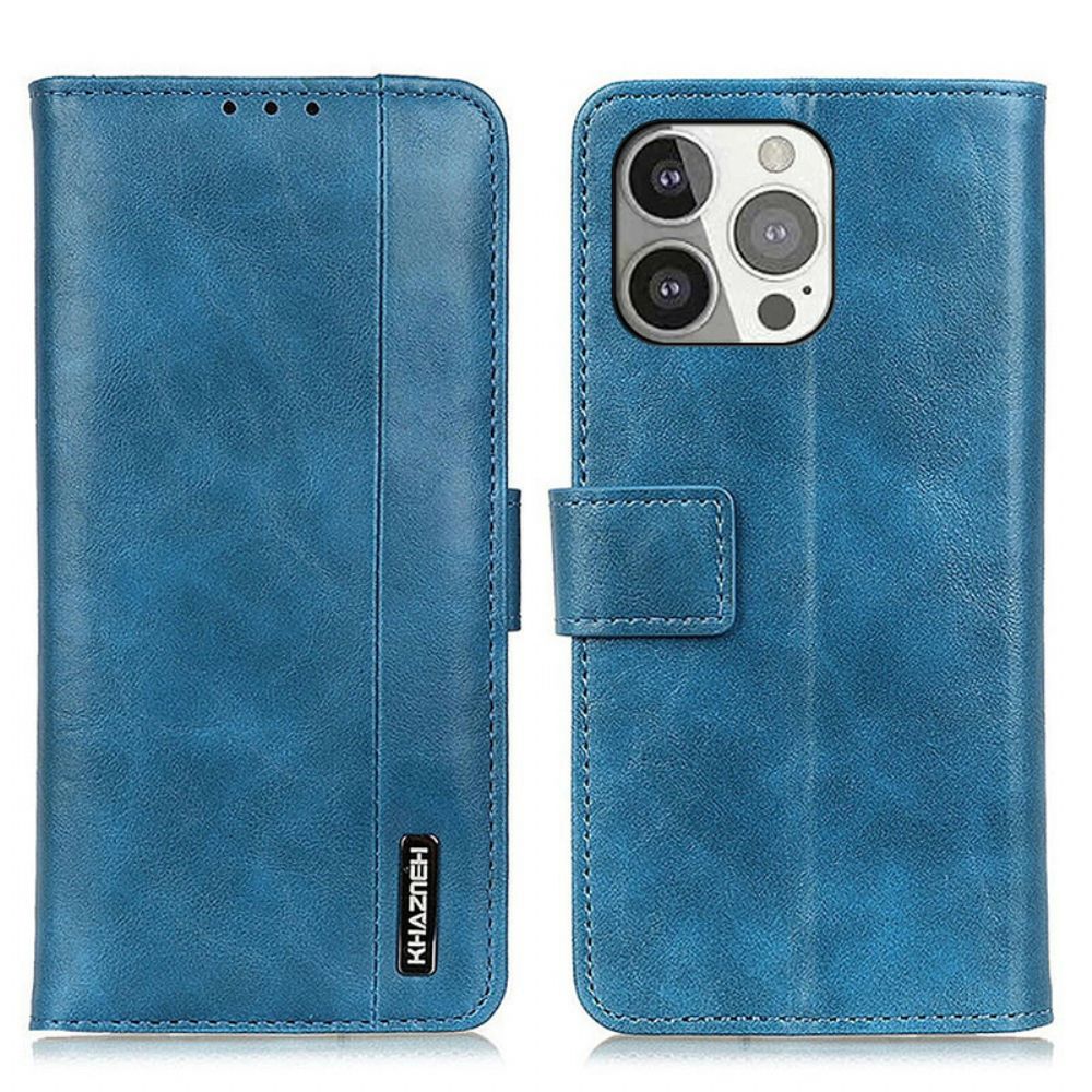 Leren Hoesje voor iPhone 13 Pro Khazneh Elegantie Leerstijl