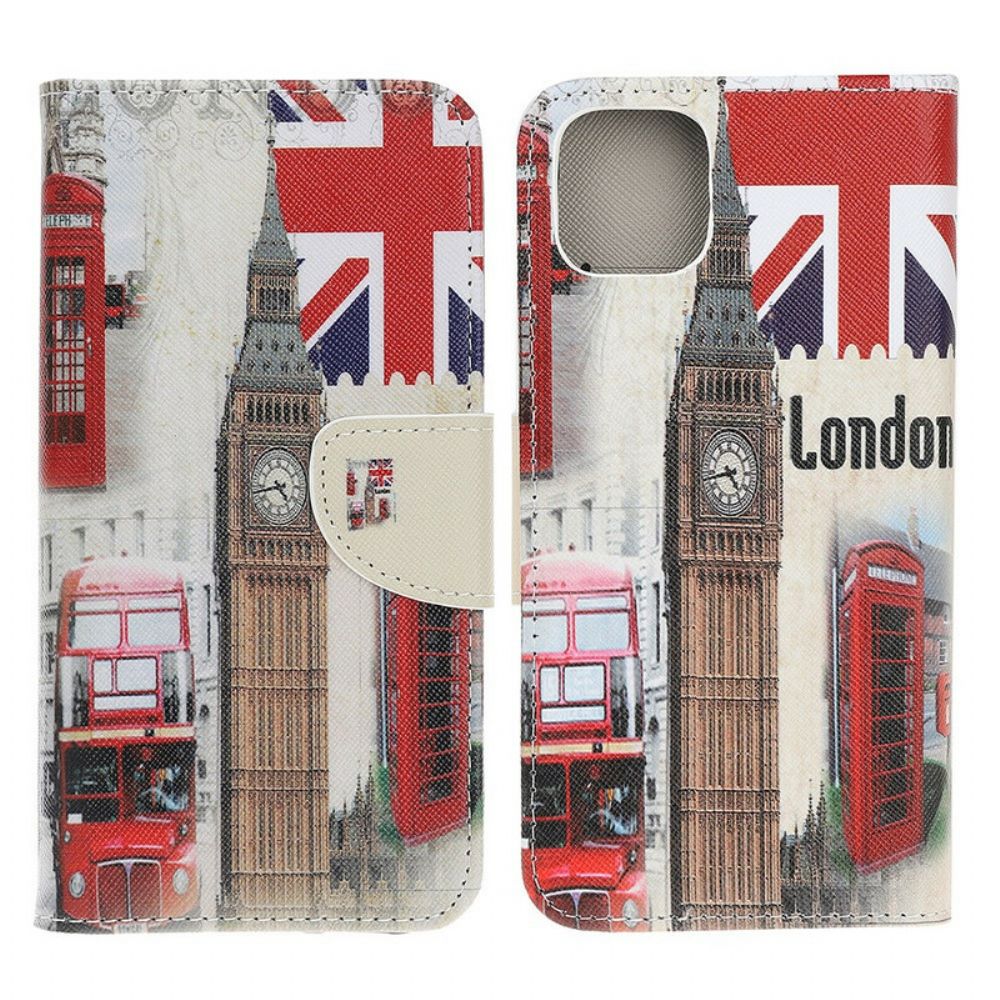 Leren Hoesje voor iPhone 13 Pro Londen Leven