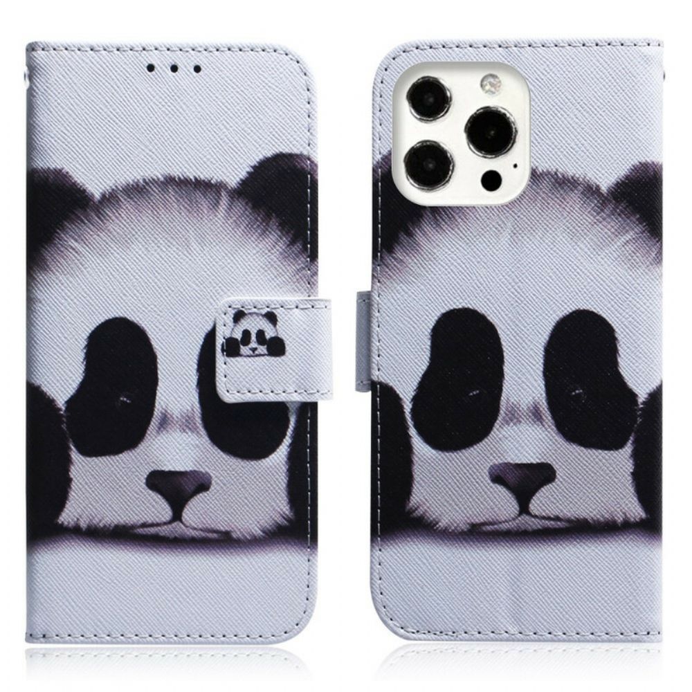 Leren Hoesje voor iPhone 13 Pro Pandagezicht