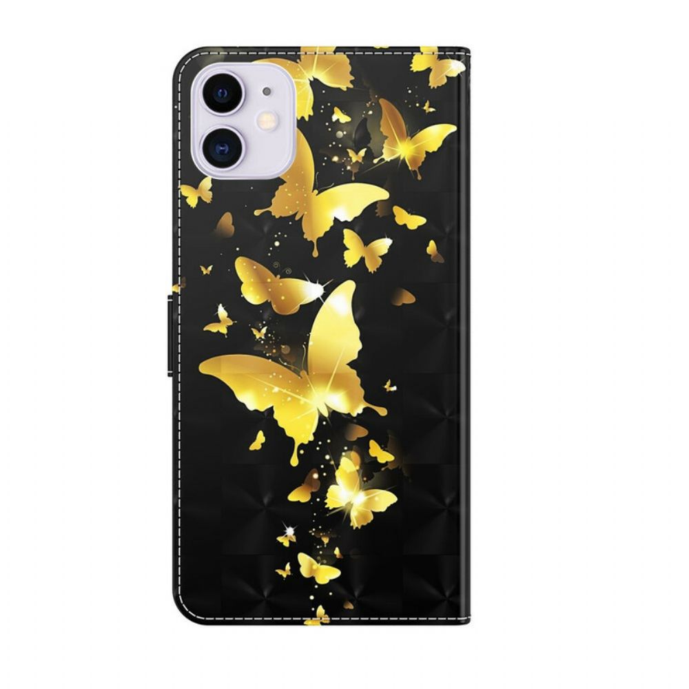 Leren Hoesje voor iPhone 13 Pro Vlinders