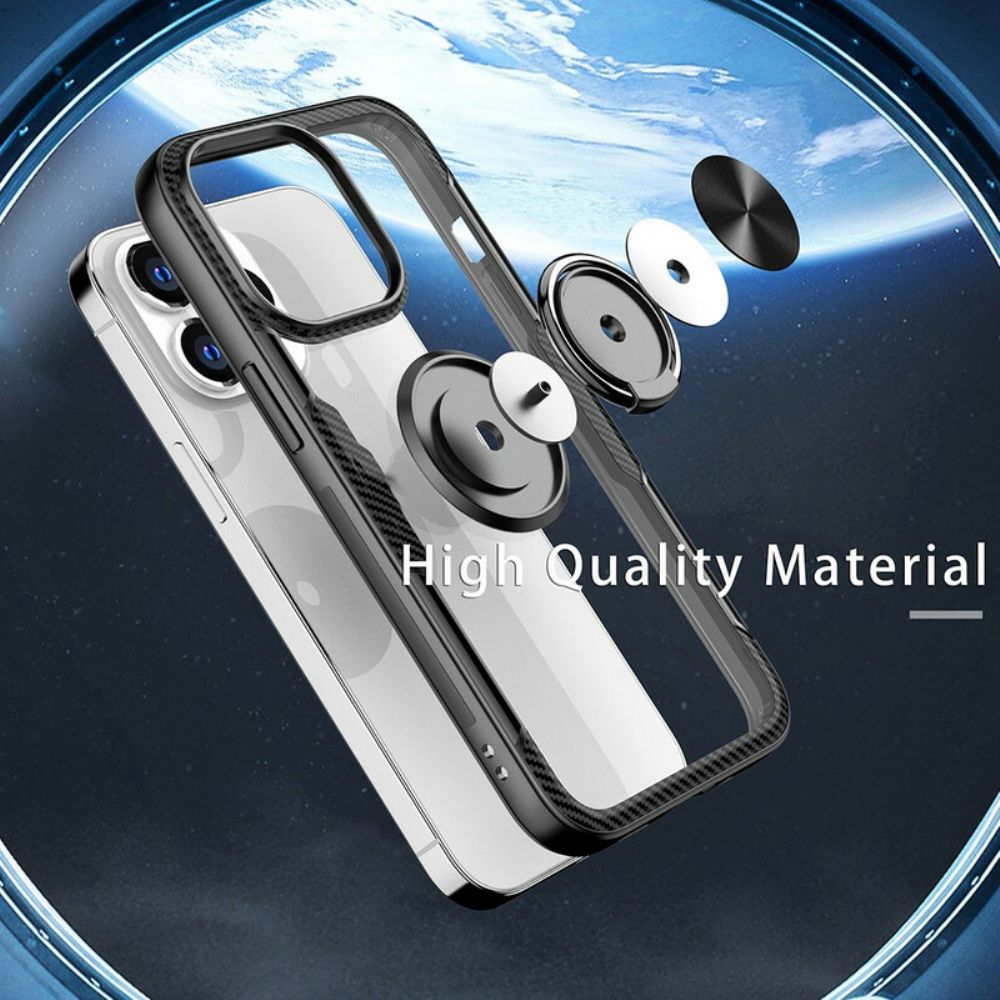 Telefoonhoesje voor iPhone 13 Pro Koolstofvezel Metalen Ring