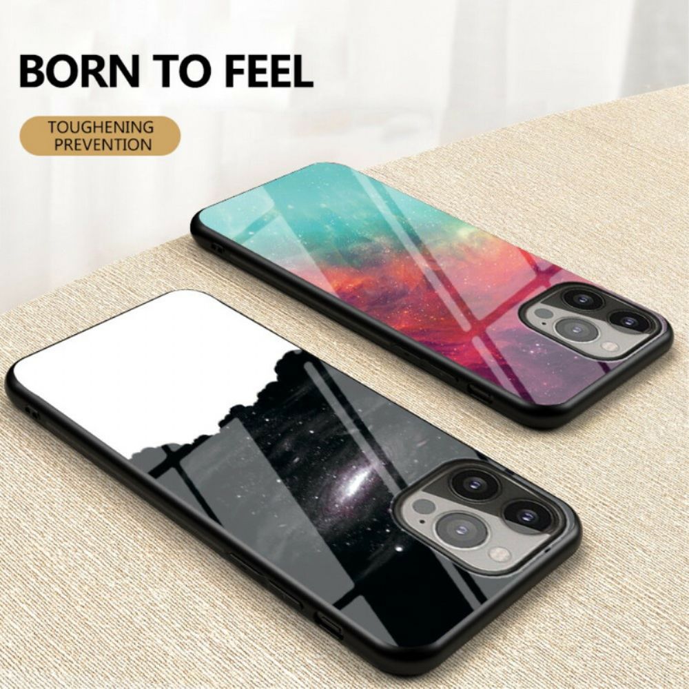 Telefoonhoesje voor iPhone 13 Pro Sterrenhemel Gehard Glas