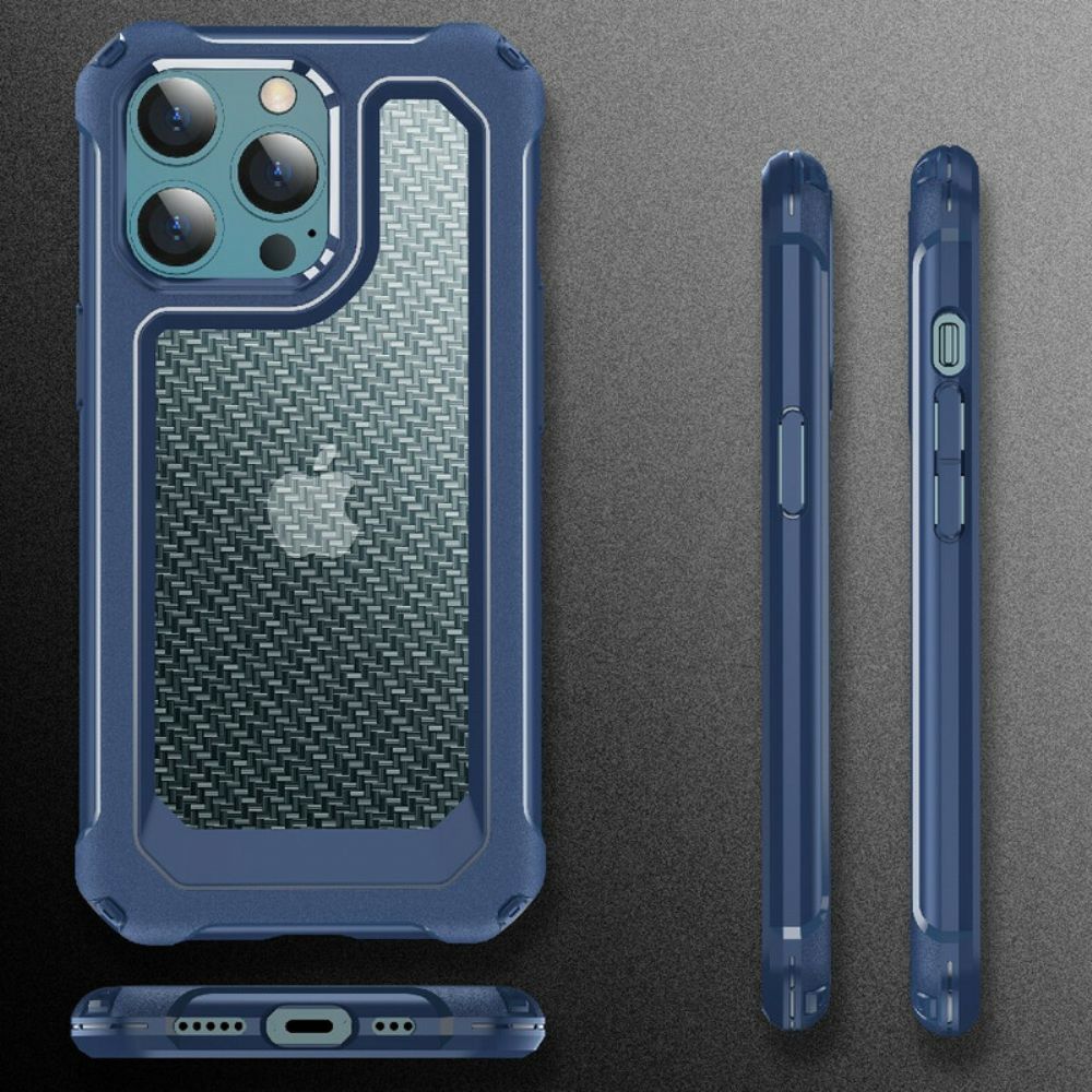 Telefoonhoesje voor iPhone 13 Pro Transparante Koolstofvezeltextuur