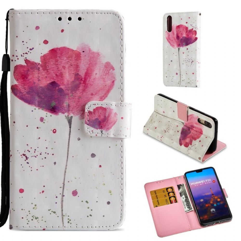 Hoesje Folio-hoesje voor Huawei P20 3d Aquarel Halternek