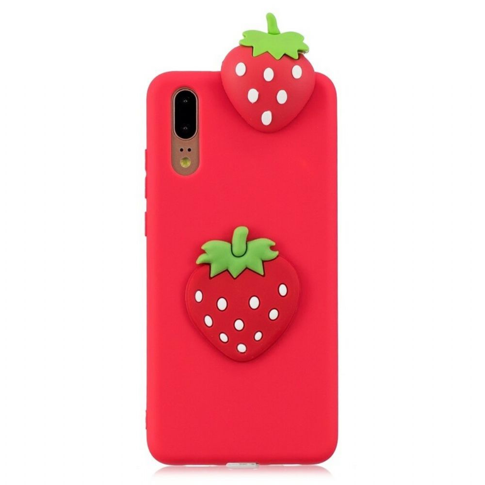 Hoesje voor Huawei P20 3d Aardbei