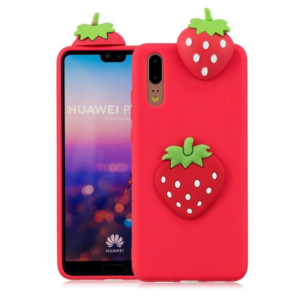 Hoesje voor Huawei P20 3d Aardbei