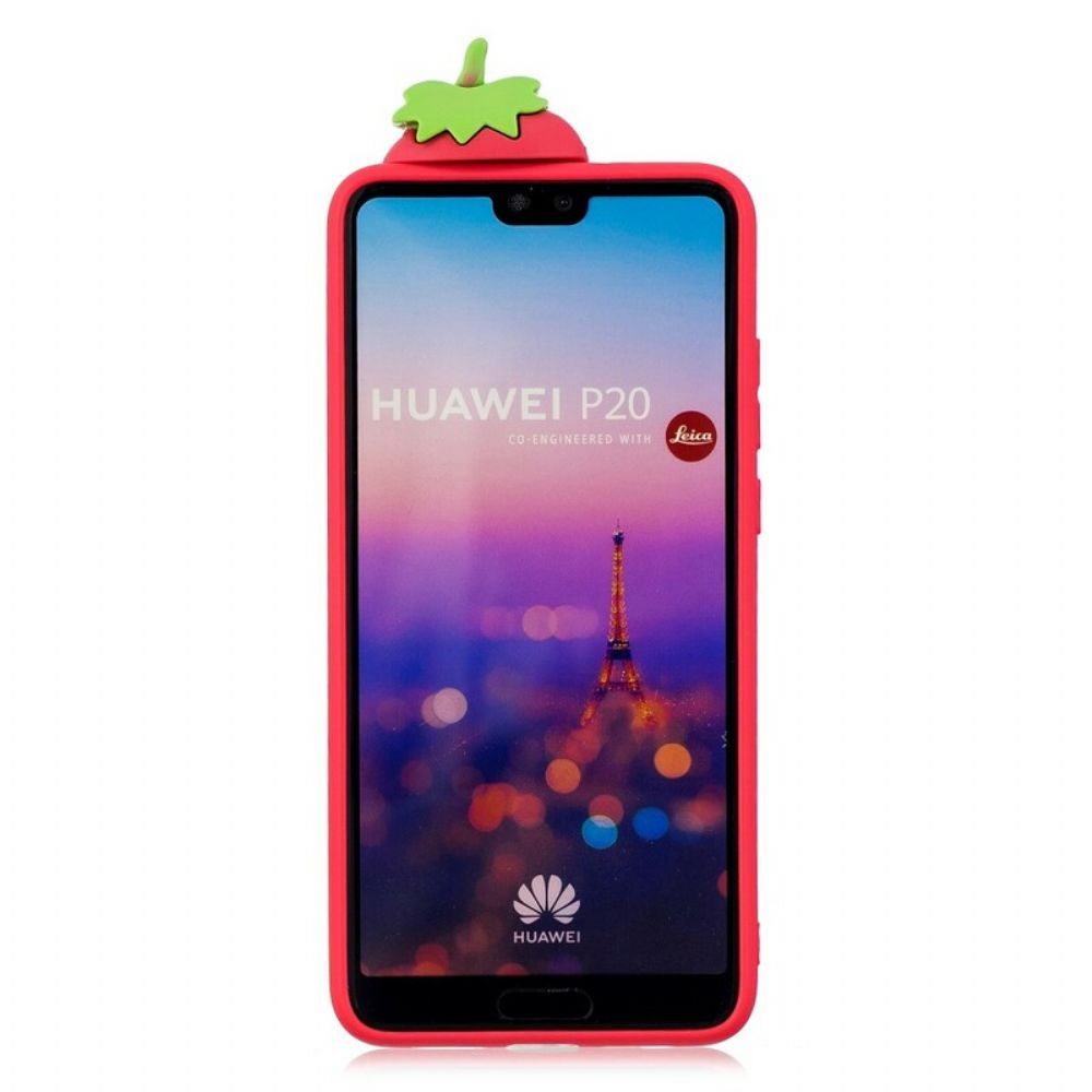 Hoesje voor Huawei P20 3d Aardbei