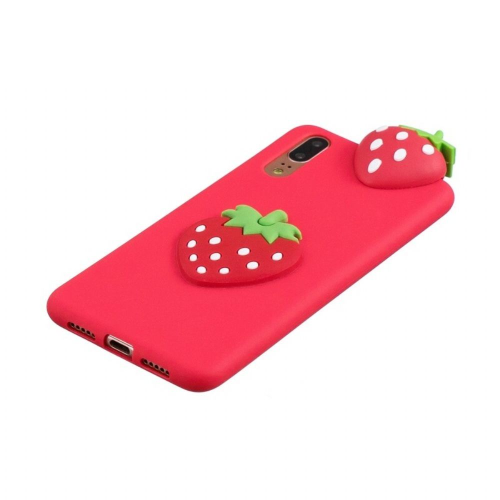 Hoesje voor Huawei P20 3d Aardbei