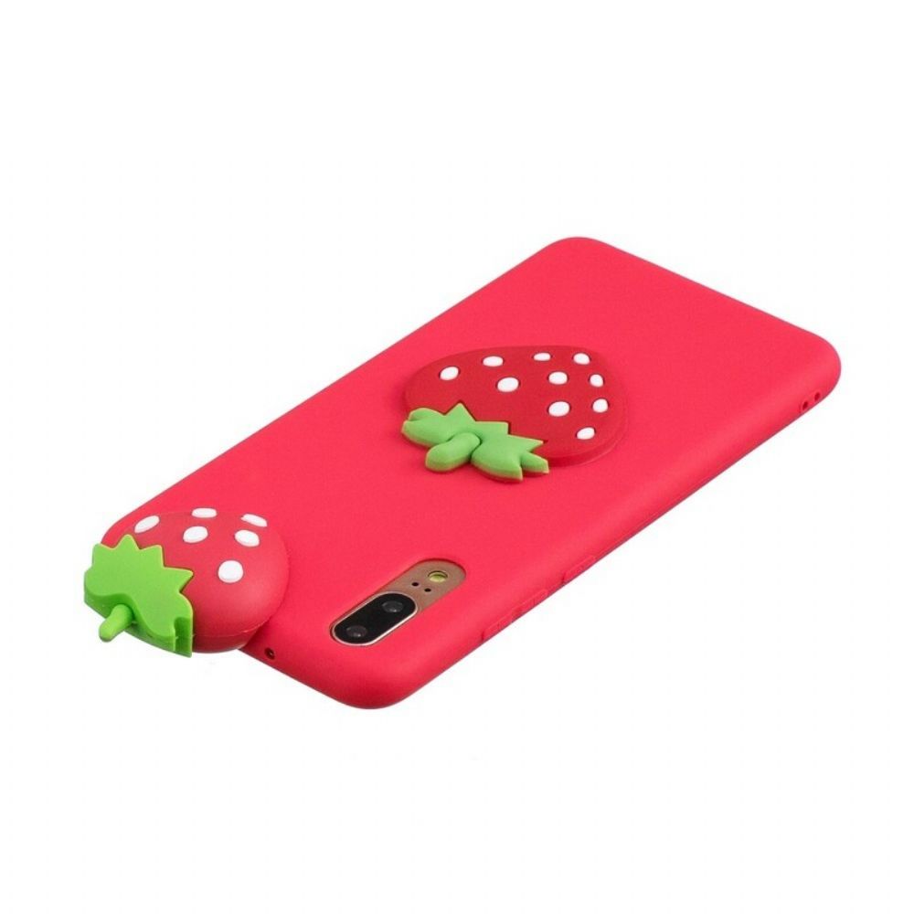 Hoesje voor Huawei P20 3d Aardbei