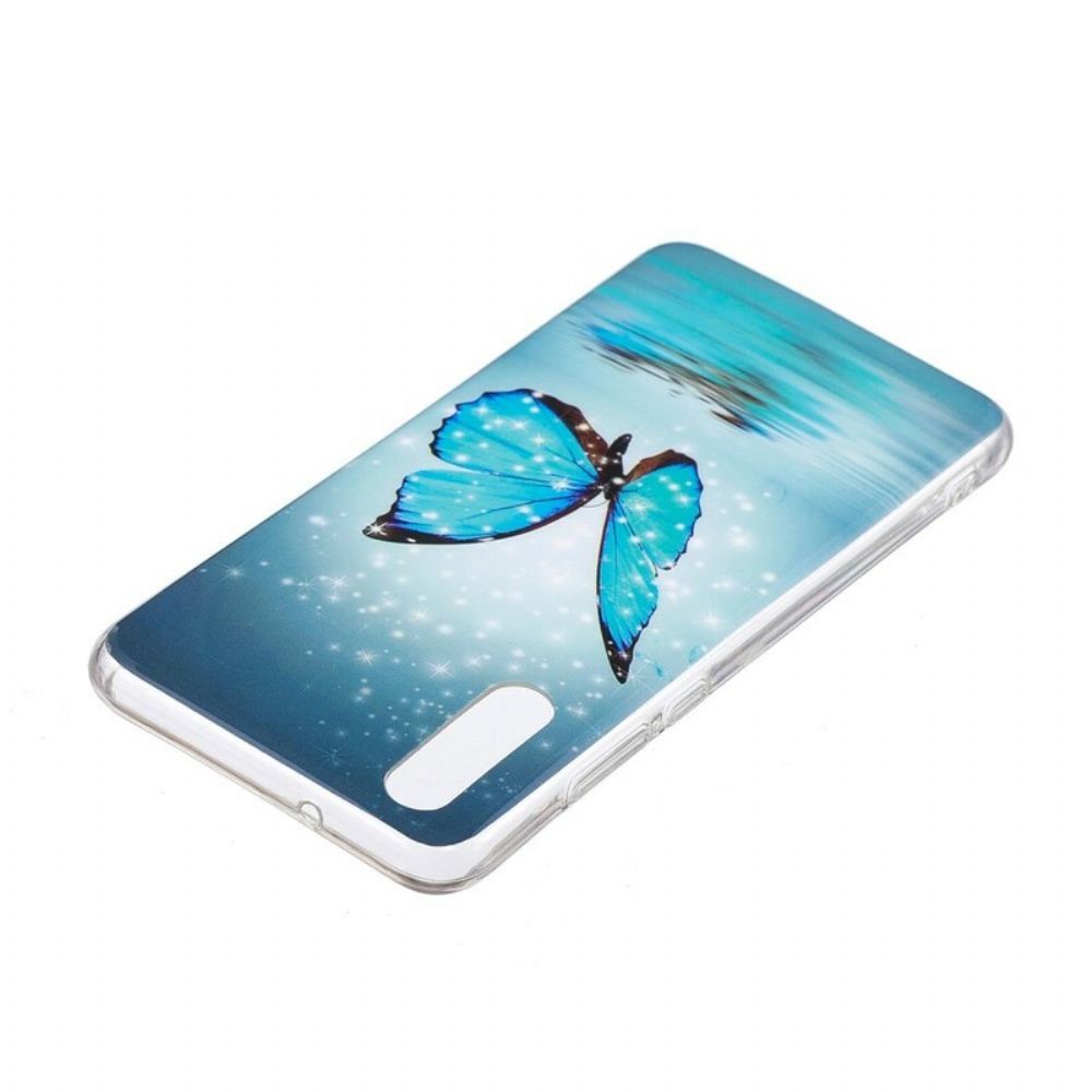 Hoesje voor Huawei P20 Fluorescerende Blauwe Vlinder