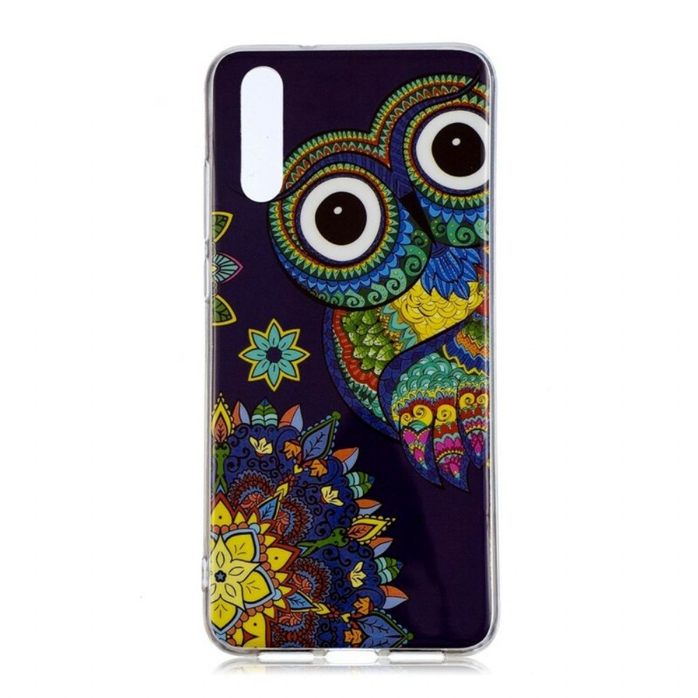 Hoesje voor Huawei P20 Fluorescerende Mandala Uil