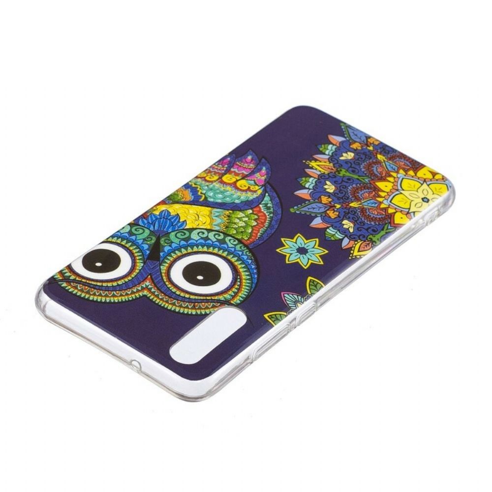 Hoesje voor Huawei P20 Fluorescerende Mandala Uil