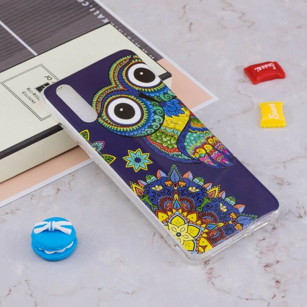 Hoesje voor Huawei P20 Fluorescerende Mandala Uil