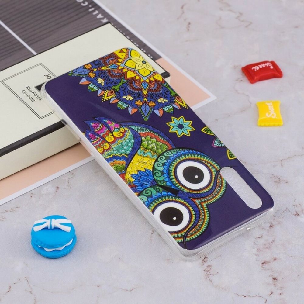 Hoesje voor Huawei P20 Fluorescerende Mandala Uil