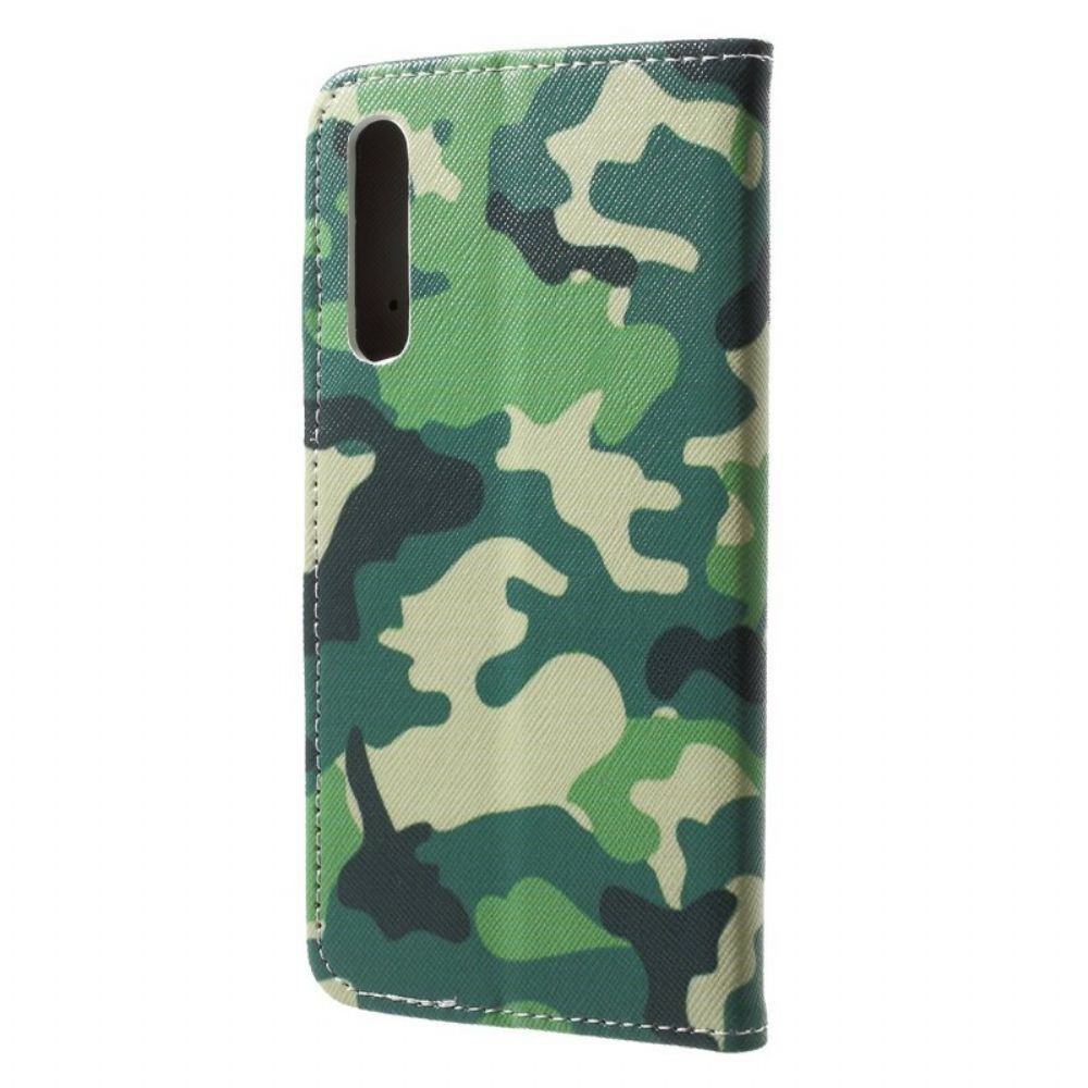 Leren Hoesje voor Huawei P20 Militaire Camouflage