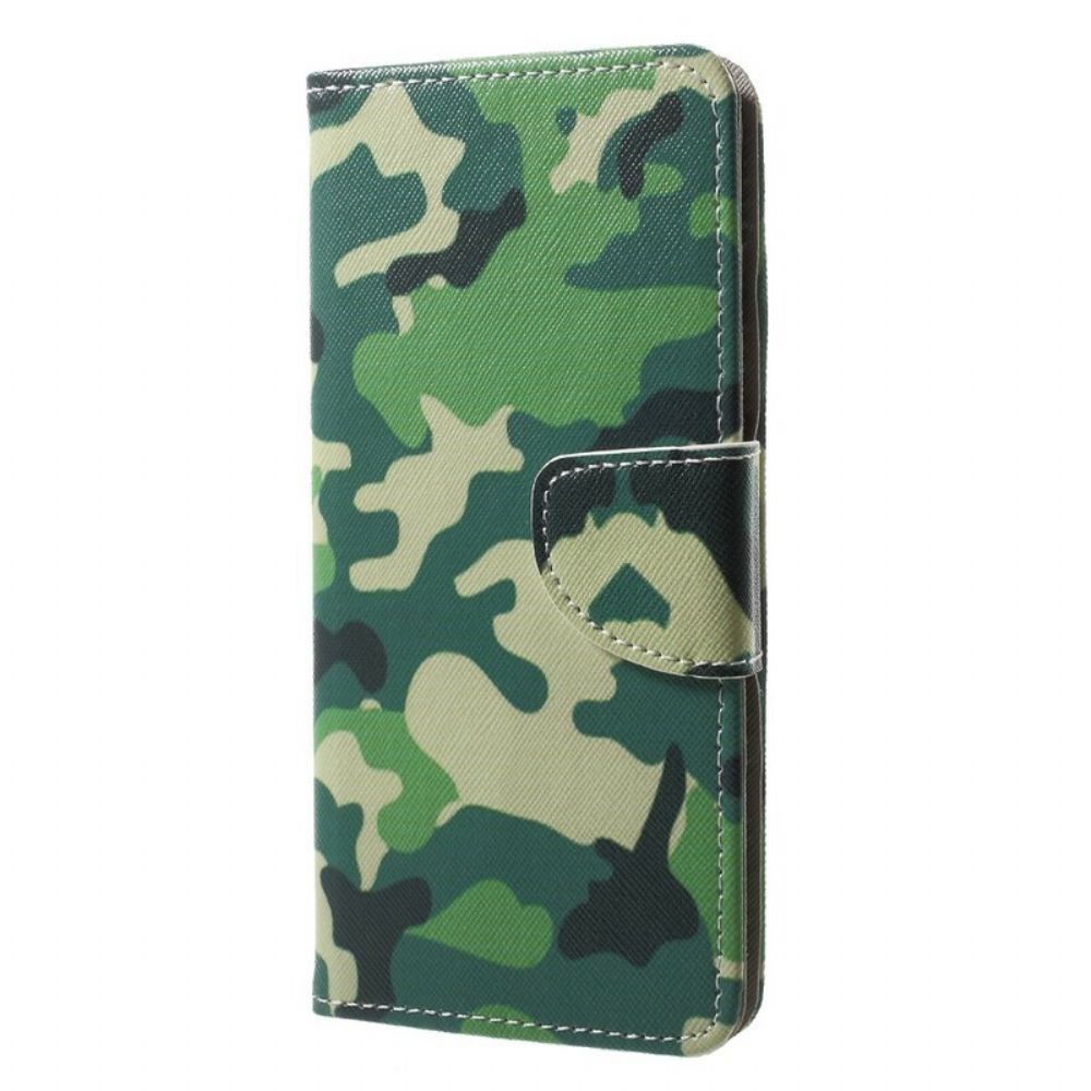 Leren Hoesje voor Huawei P20 Militaire Camouflage