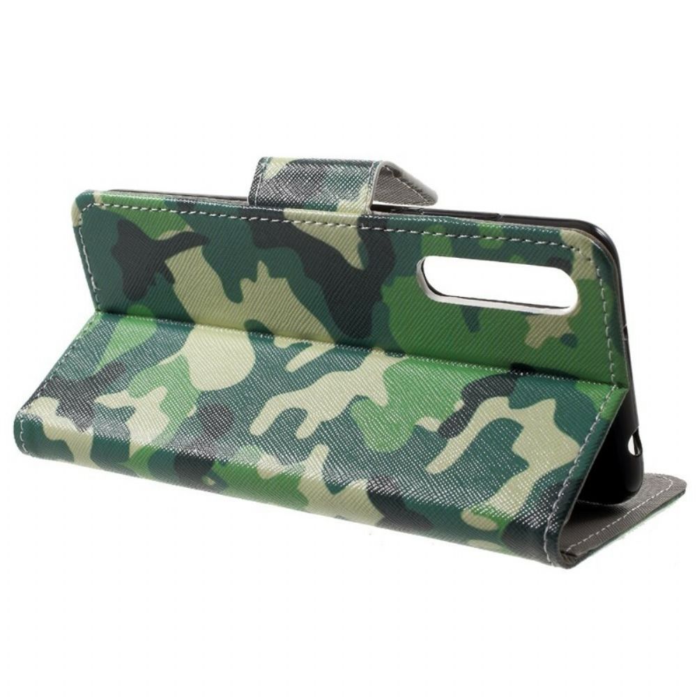 Leren Hoesje voor Huawei P20 Militaire Camouflage