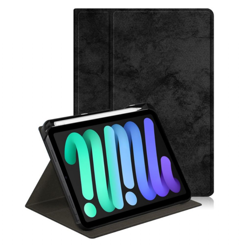 Cover voor iPad Mini 6 (2021) Draaibaar 360° Leereffect