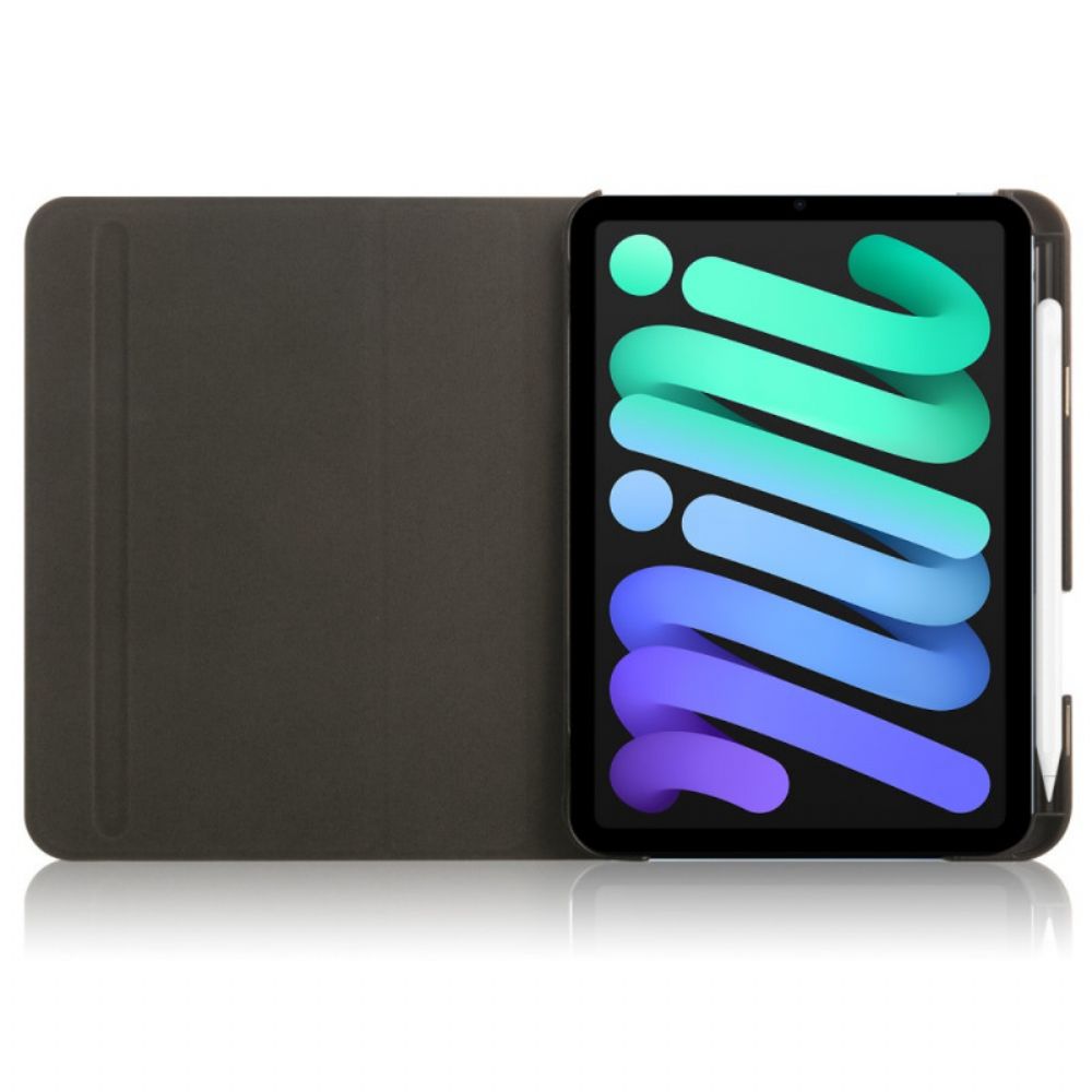 Cover voor iPad Mini 6 (2021) Draaibaar 360° Leereffect