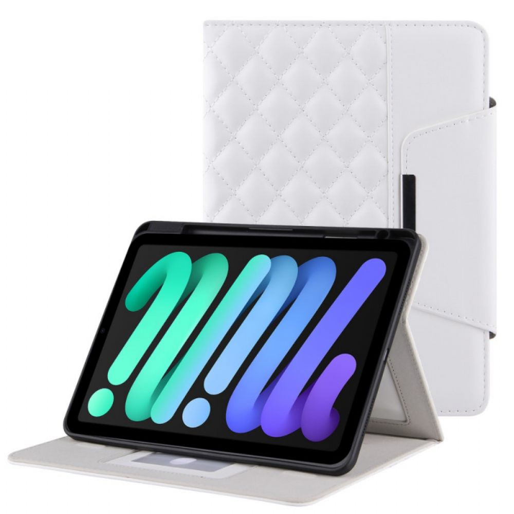 Flip Case voor iPad Mini 6 (2021) Gewatteerd Kunstleer Met Riem