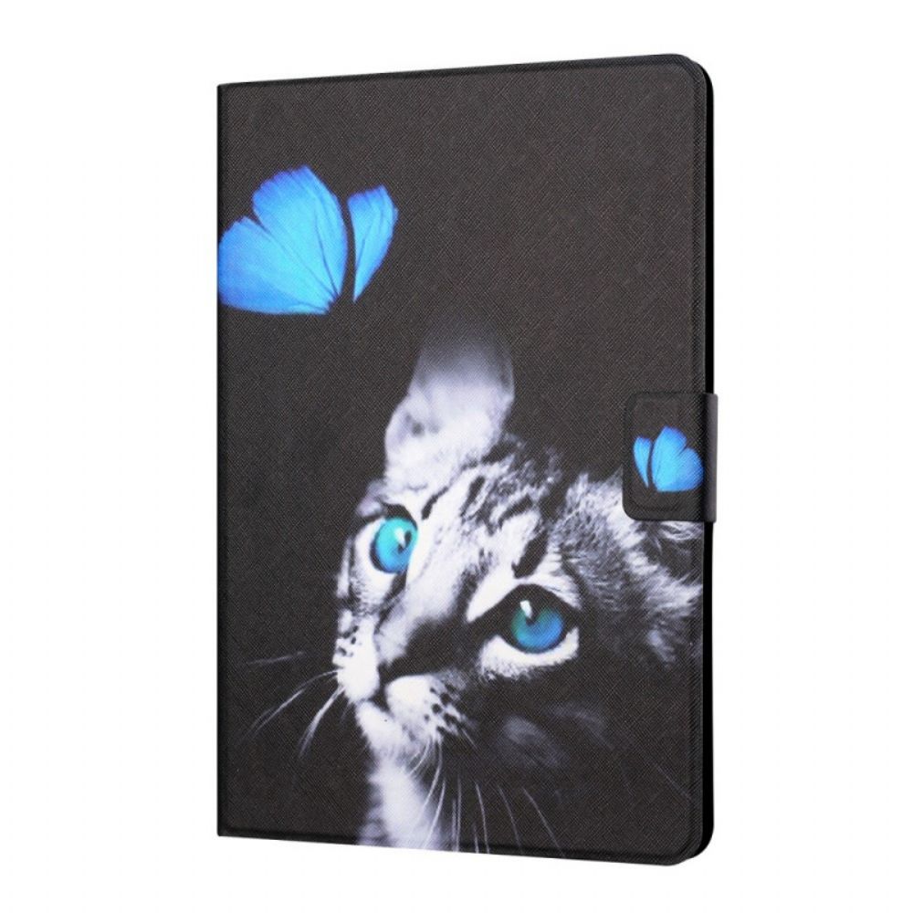 Folio-hoesje voor iPad Mini 6 (2021) Kat En Blauwe Vlinder