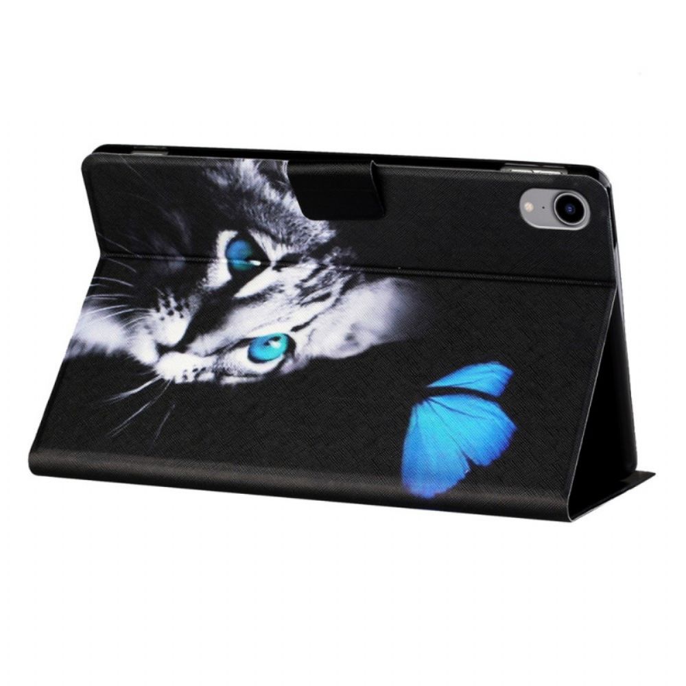 Folio-hoesje voor iPad Mini 6 (2021) Kat En Blauwe Vlinder