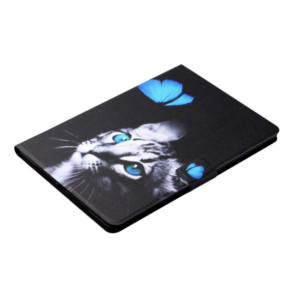 Folio-hoesje voor iPad Mini 6 (2021) Kat En Blauwe Vlinder