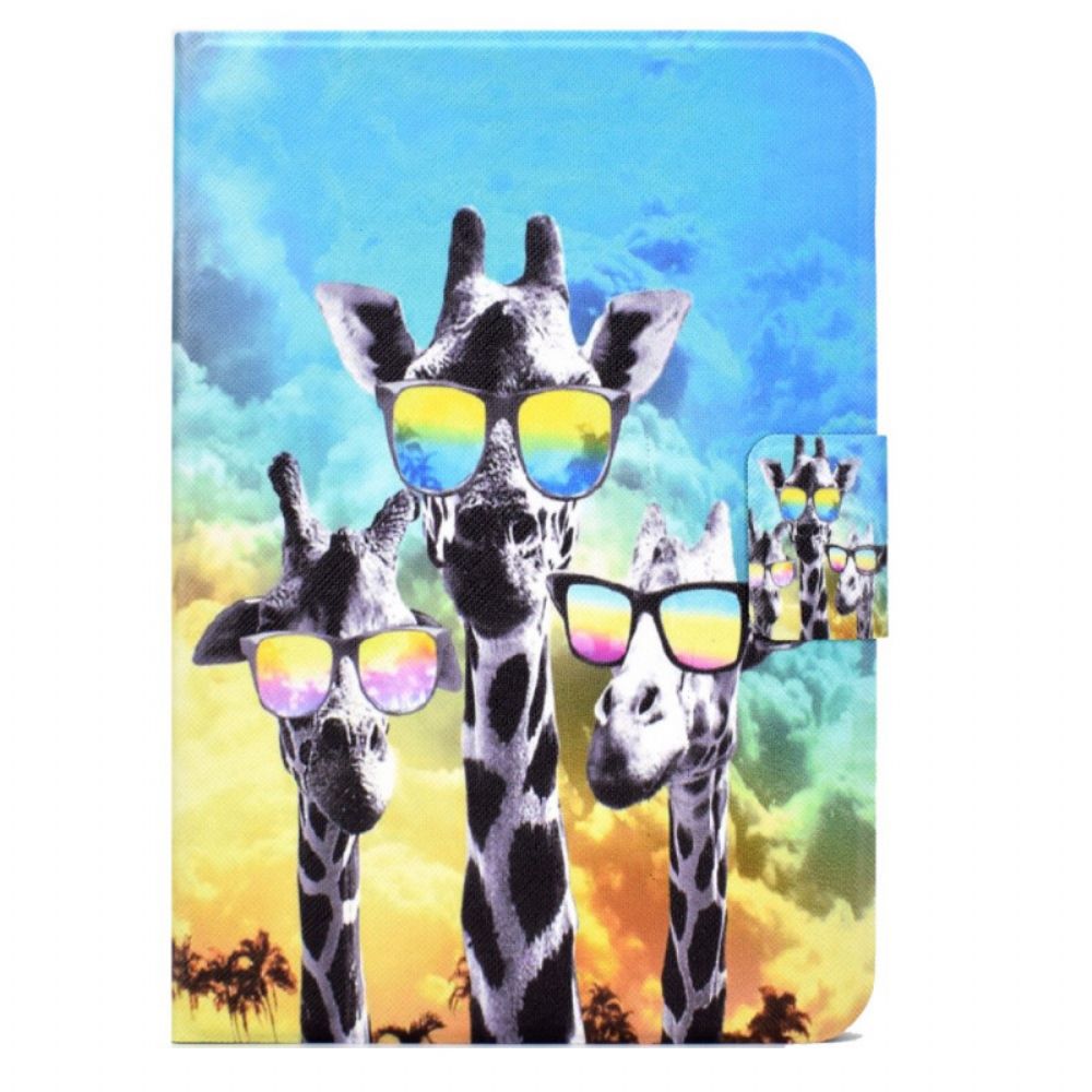 Leren Hoesje voor iPad Mini 6 (2021) Funky Giraffen