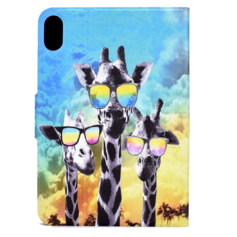 Leren Hoesje voor iPad Mini 6 (2021) Funky Giraffen