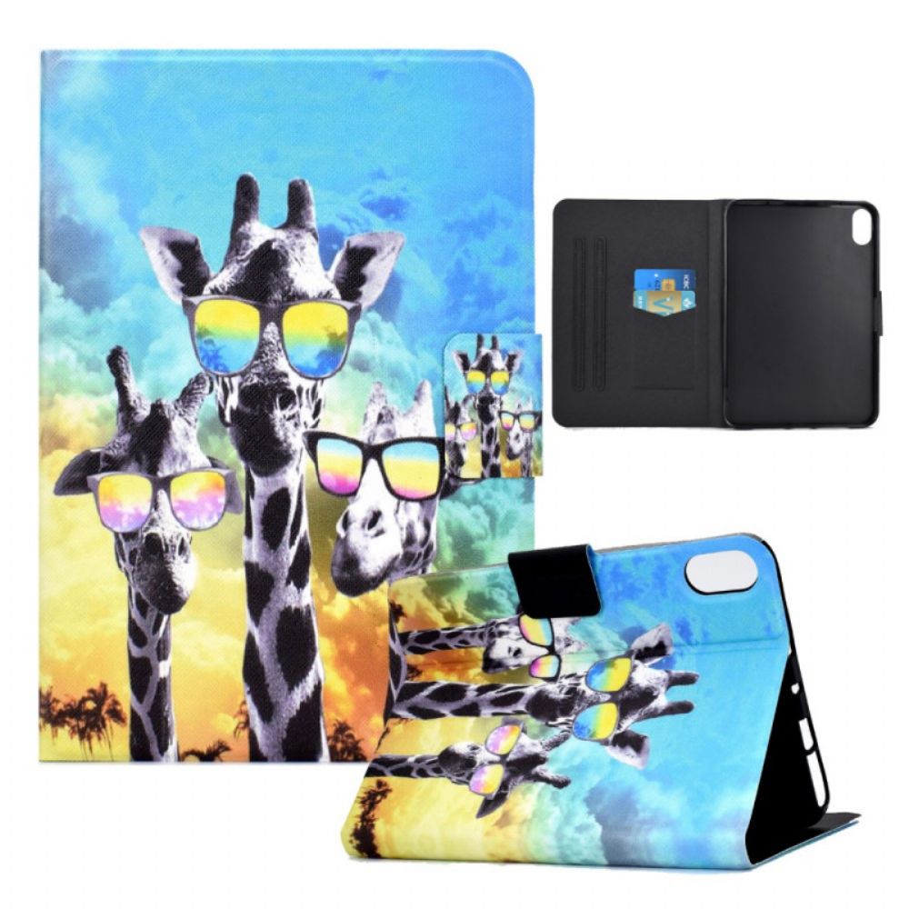 Leren Hoesje voor iPad Mini 6 (2021) Funky Giraffen