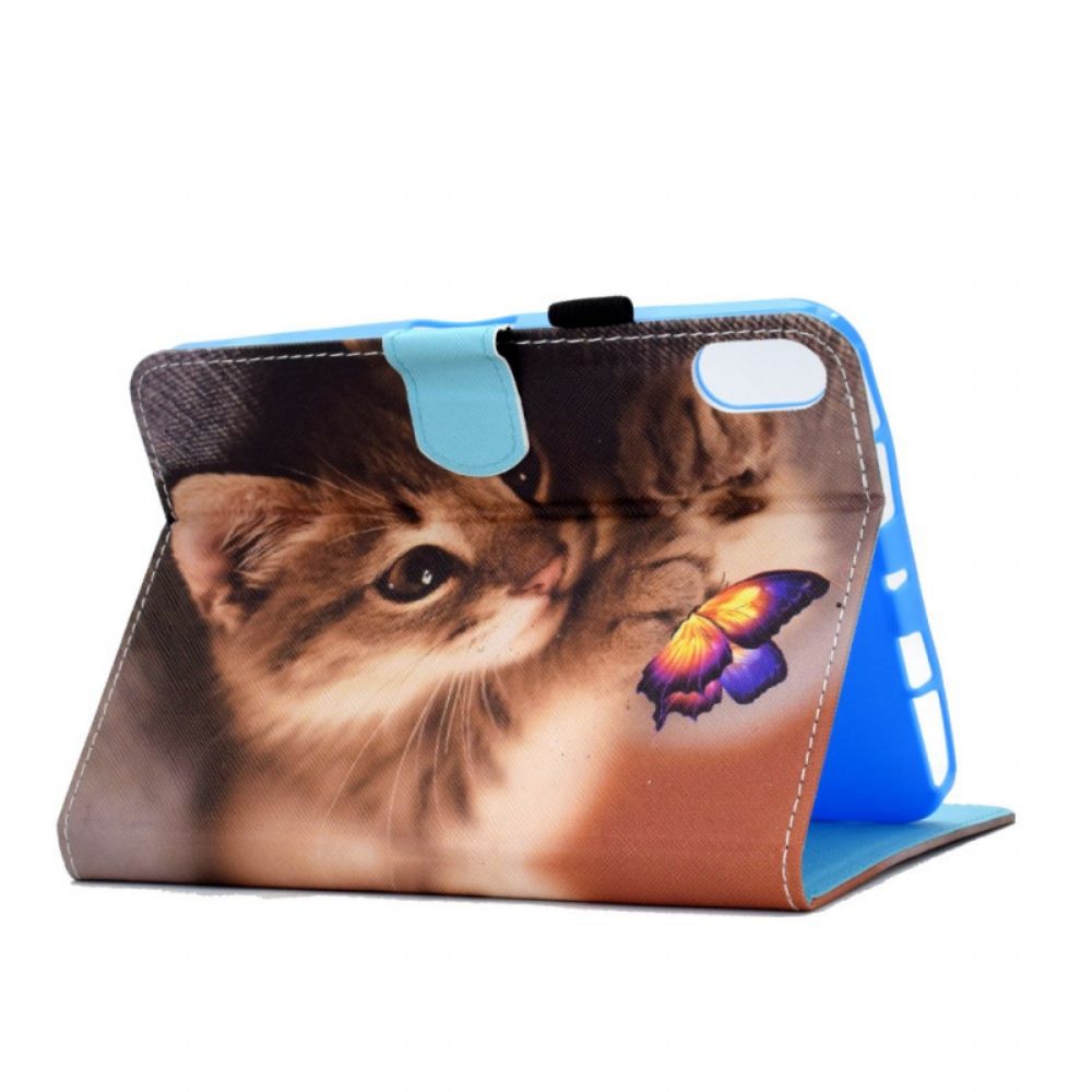 Leren Hoesje voor iPad Mini 6 (2021) Mijn Kitten En Vlinder