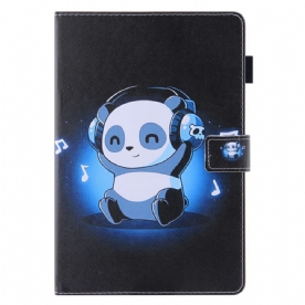 Leren Hoesje voor iPad Mini 6 (2021) Oortelefoon Panda