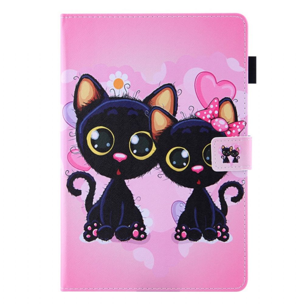 Leren Hoesje voor iPad Mini 6 (2021) Paar Katten