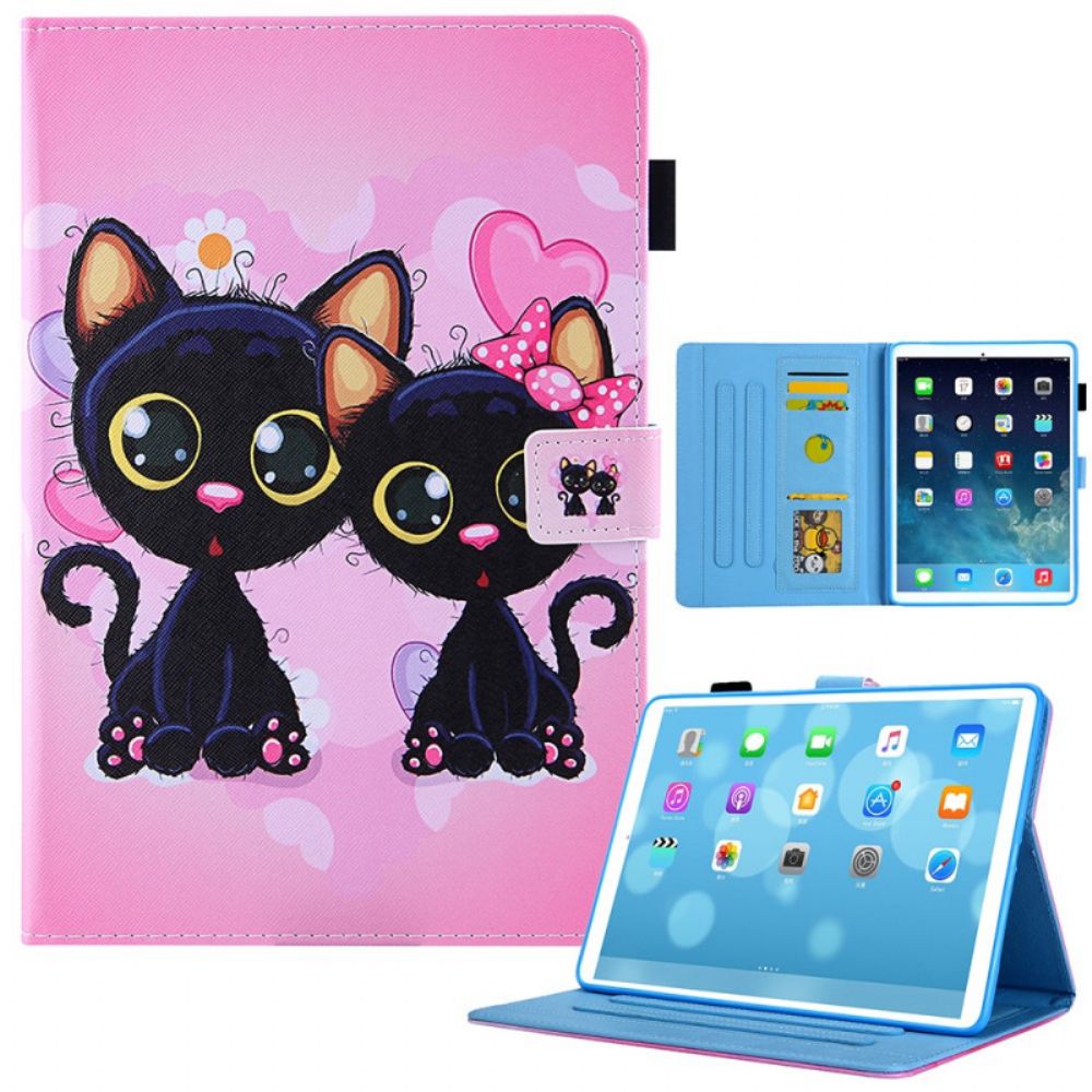 Leren Hoesje voor iPad Mini 6 (2021) Paar Katten