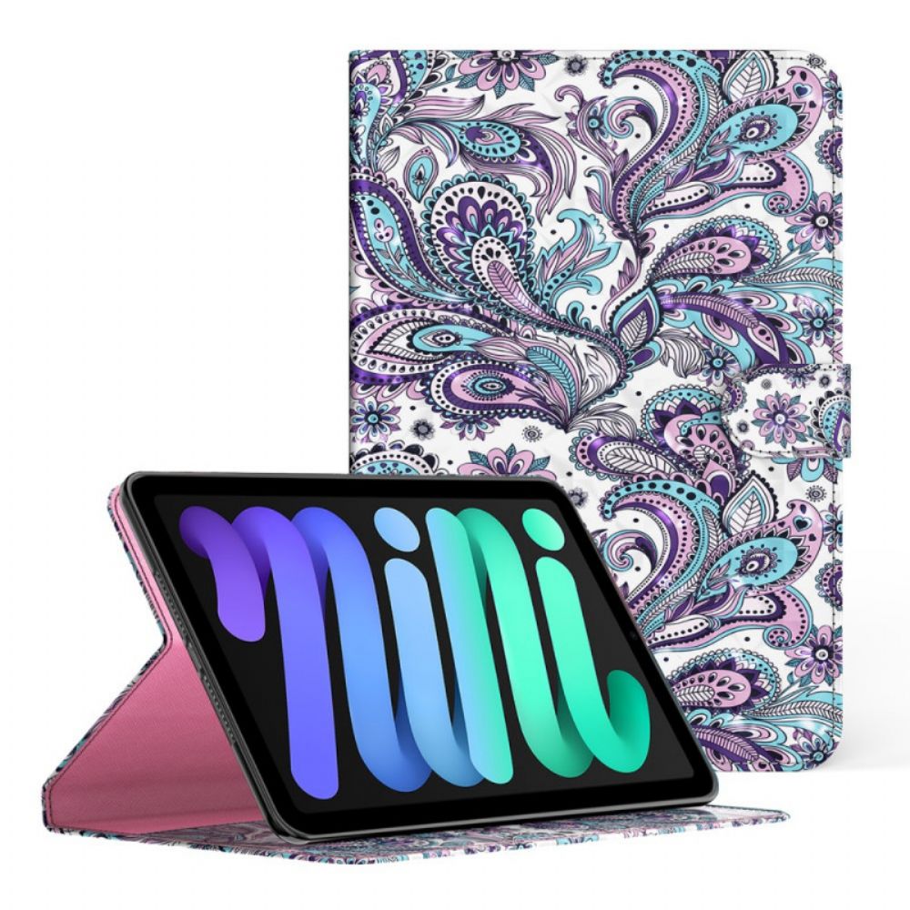 Leren Hoesje voor iPad Mini 6 (2021) Paisley-patroon Met Lichte Vlek