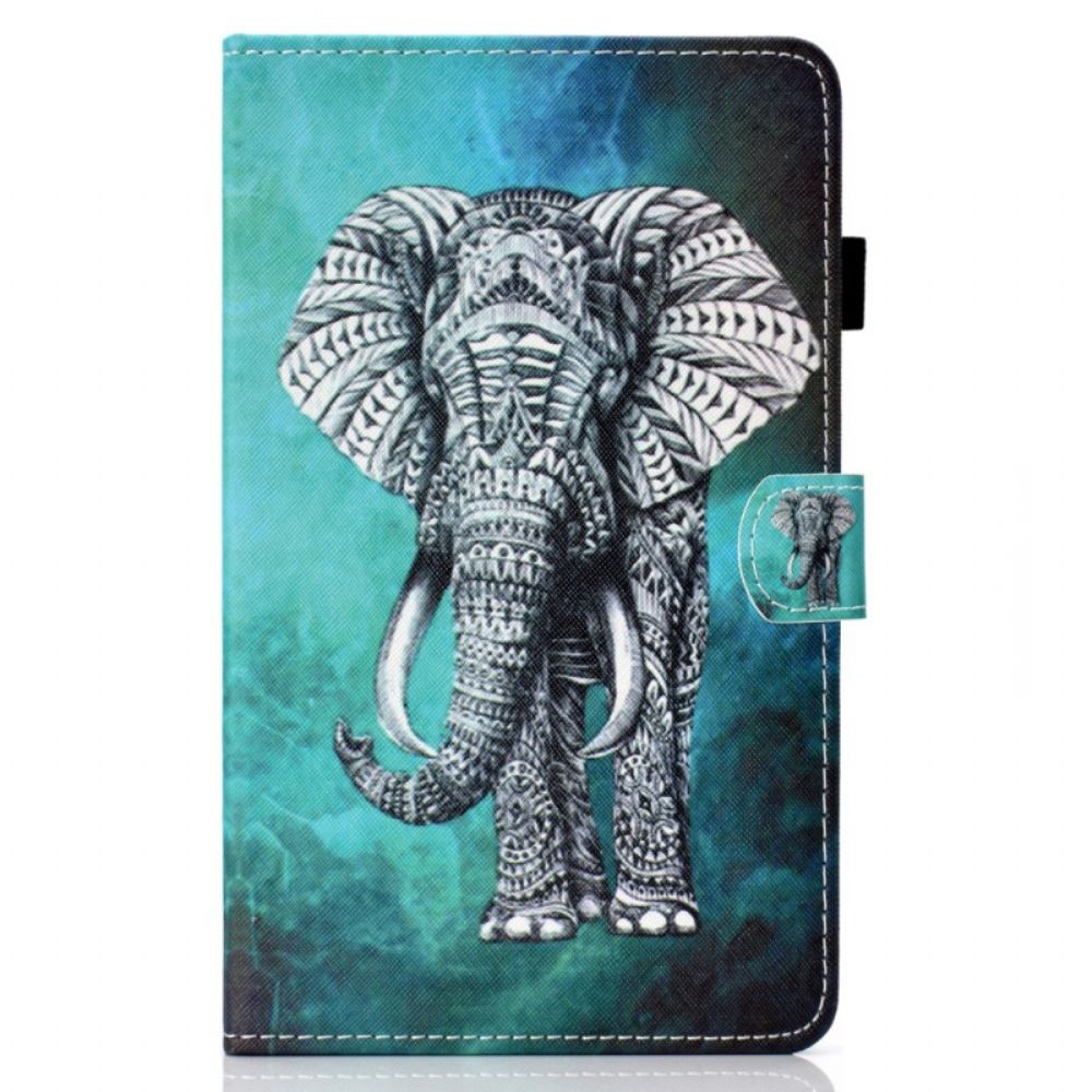 Leren Hoesje voor iPad Mini 6 (2021) Tribale Olifant