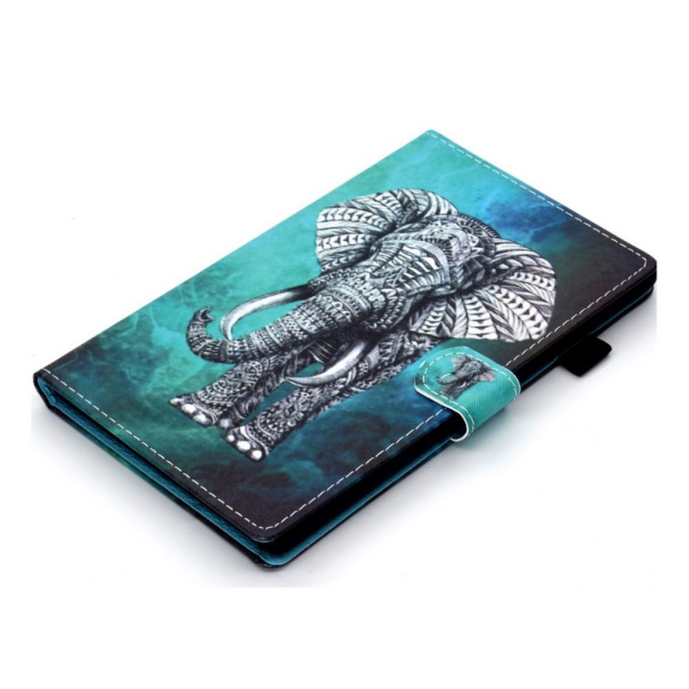 Leren Hoesje voor iPad Mini 6 (2021) Tribale Olifant