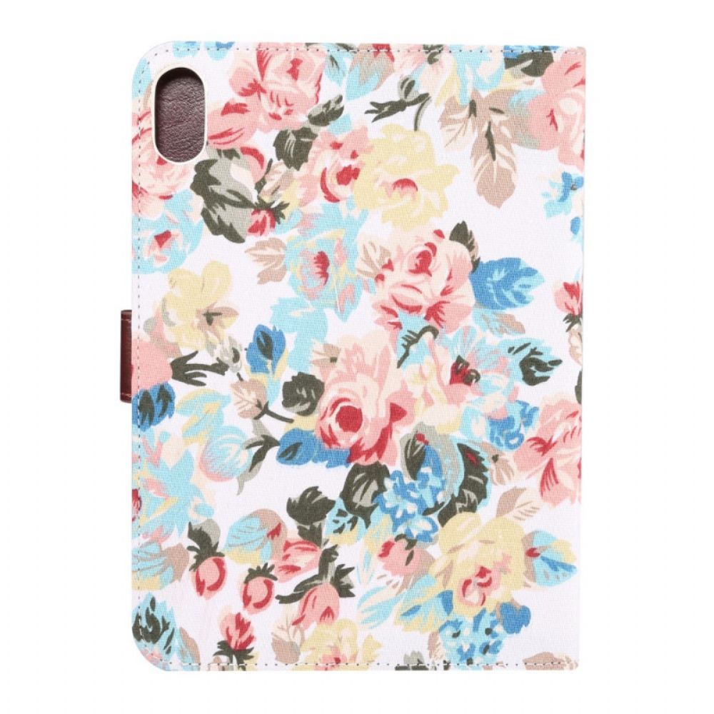 Leren Hoesje voor iPad Mini 6 (2021) Vrijheidsbloemen