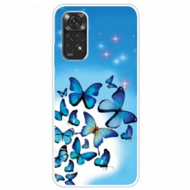 Hoesje voor Xiaomi Redmi Note 11 Pro / 11 Pro 5G Blauwe Vlinders