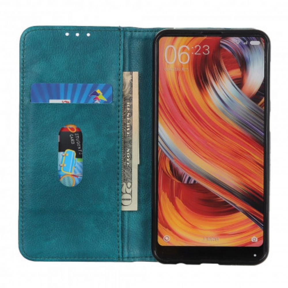 Bescherming Hoesje voor Moto G60S Folio-hoesje Litchi Splitlederen Versie