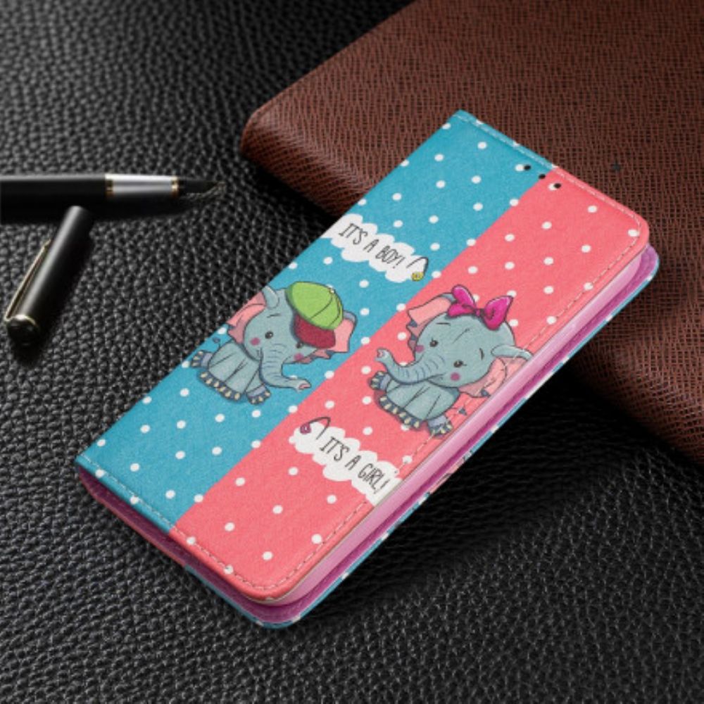 Bescherming Hoesje voor iPhone 11 Folio-hoesje Baby Olifanten