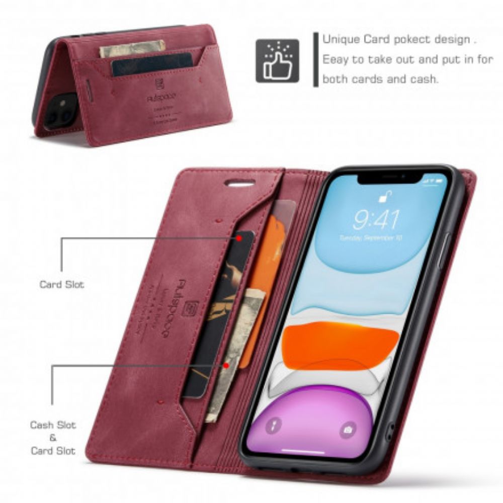 Bescherming Hoesje voor iPhone 11 Folio-hoesje Rfid-technologie Met Leereffect