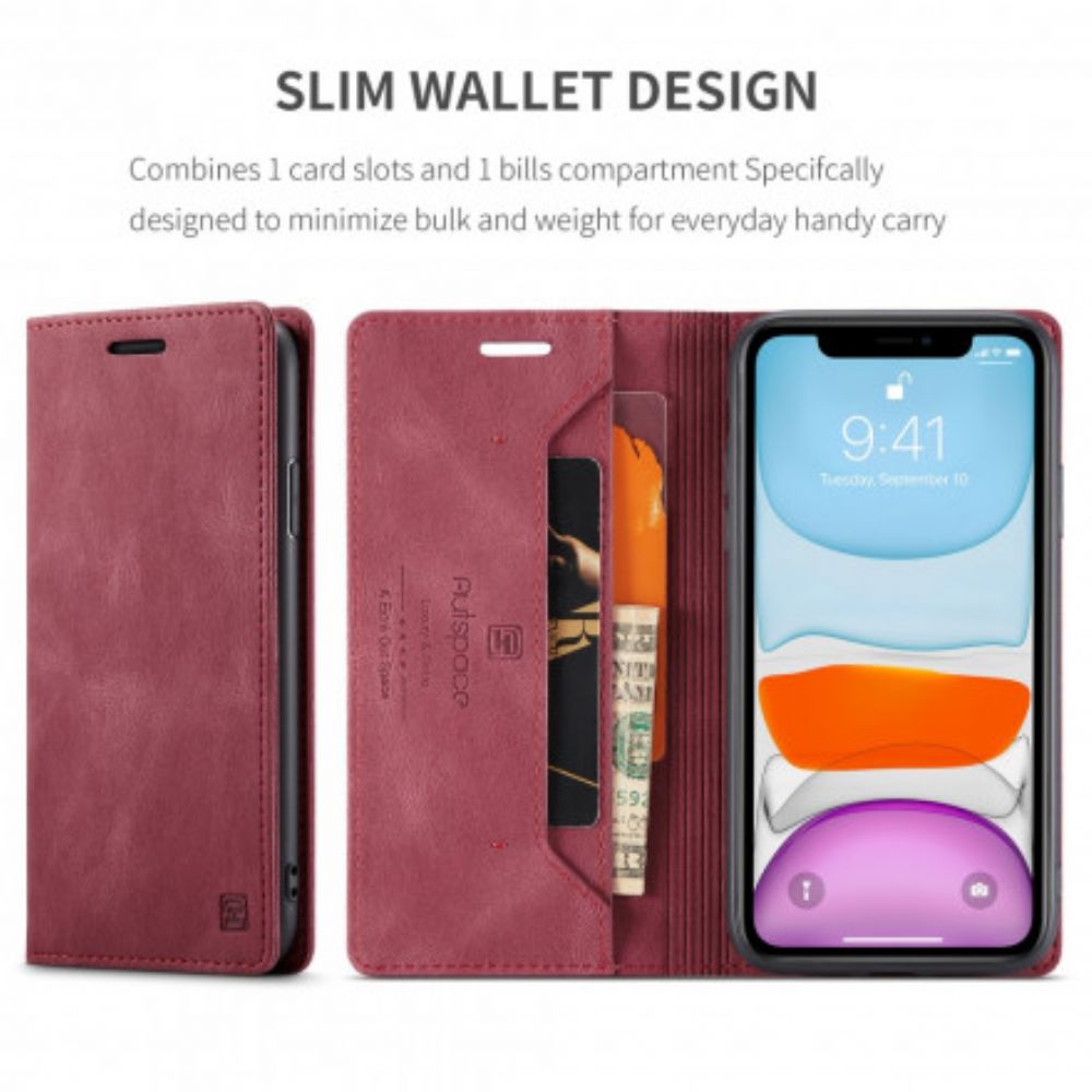 Bescherming Hoesje voor iPhone 11 Folio-hoesje Rfid-technologie Met Leereffect