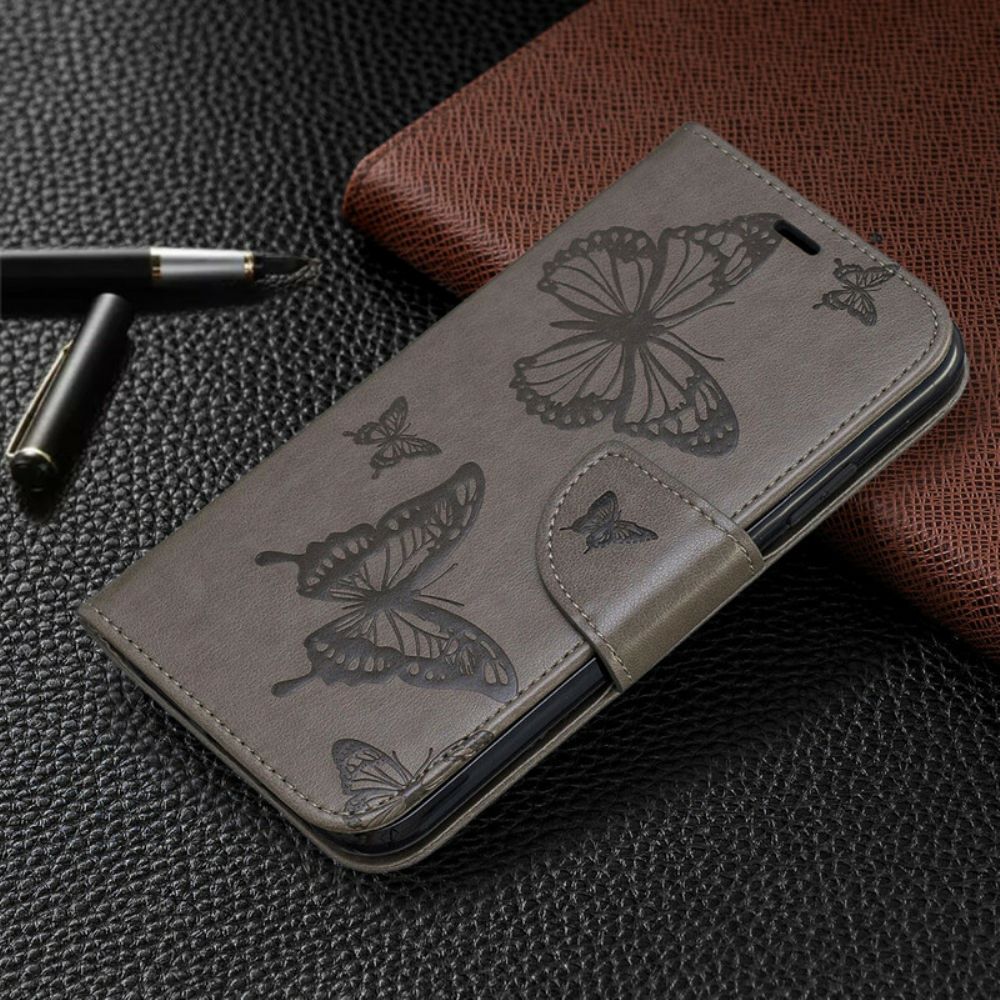 Flip Case voor iPhone 11 Met Ketting Bandje Met Vlinderprint