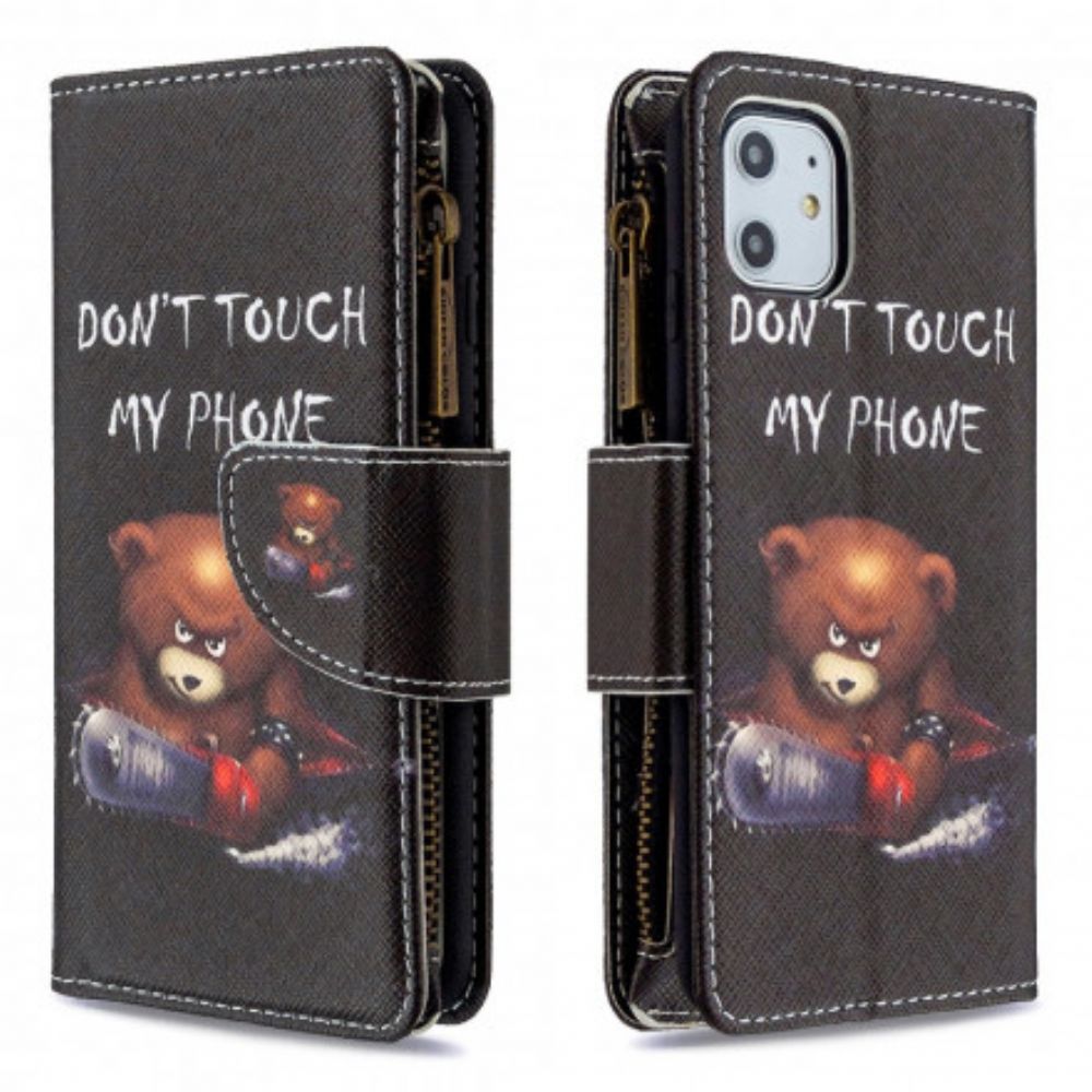 Folio-hoesje voor iPhone 11 Beerzak Met Rits